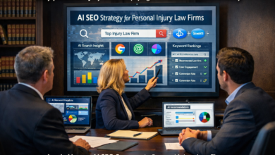 Personal injury law firm team planning AI SEO and authority strategy